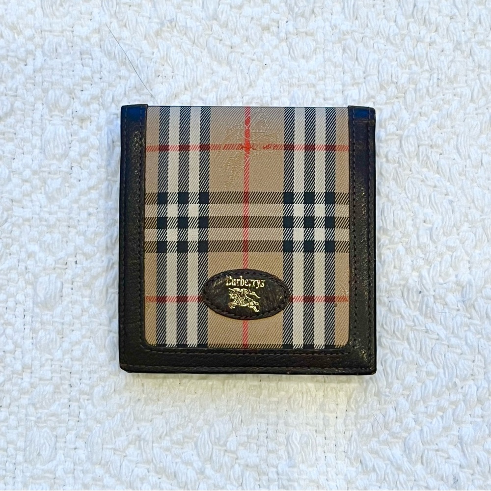 Burberry Wallet Tan and Black Nova Checkered Wallet